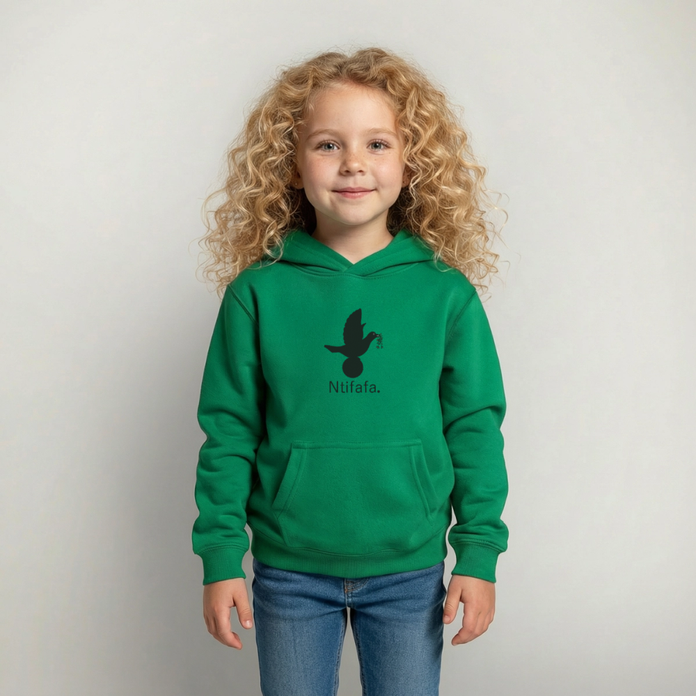 Sweat à capuche Enfant Ntifafa noir - Lusoquot - vert