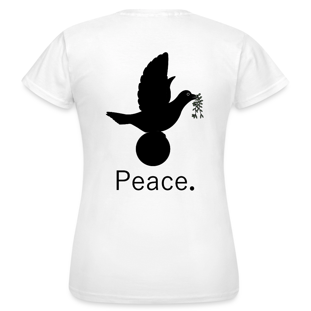 T-shirt Femme I love you to moon and back Peace noir - Lusoquot - blanc