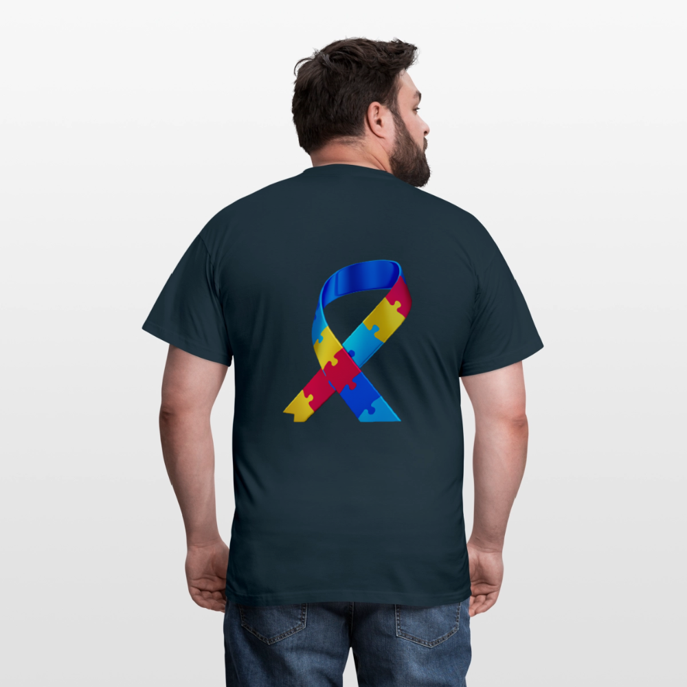 T-shirt Homme -journeemondiale trisomie 21 mars- Peace jaune - marine