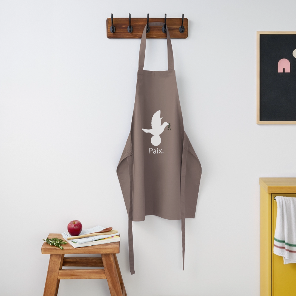 Tablier de cuisine Paix blanc - Lusoquot - gris