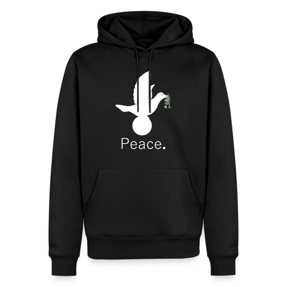 Sweat-shirt à capuche Premium pour hommes_peace_blanc - noir