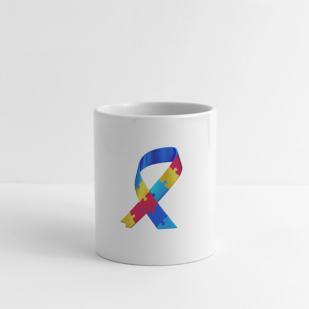 Mug blanc trisomie 21 Paix jaune - Lusoquot - blanc