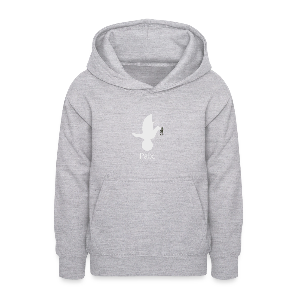 Sweat à capuche Ado Paix blanc - Lusoquot - gris clair chiné