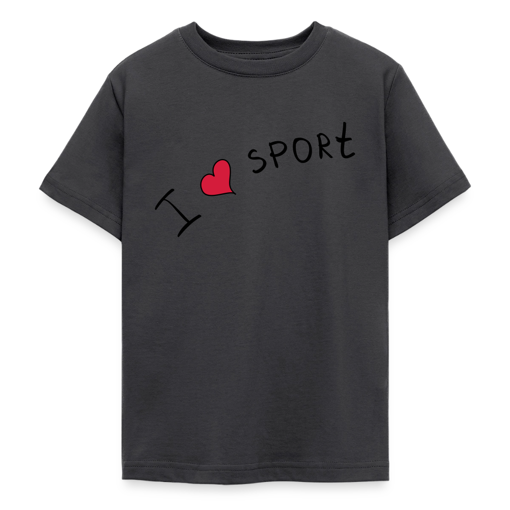 T-shirt Ado_peacerouge_sport - charbon
