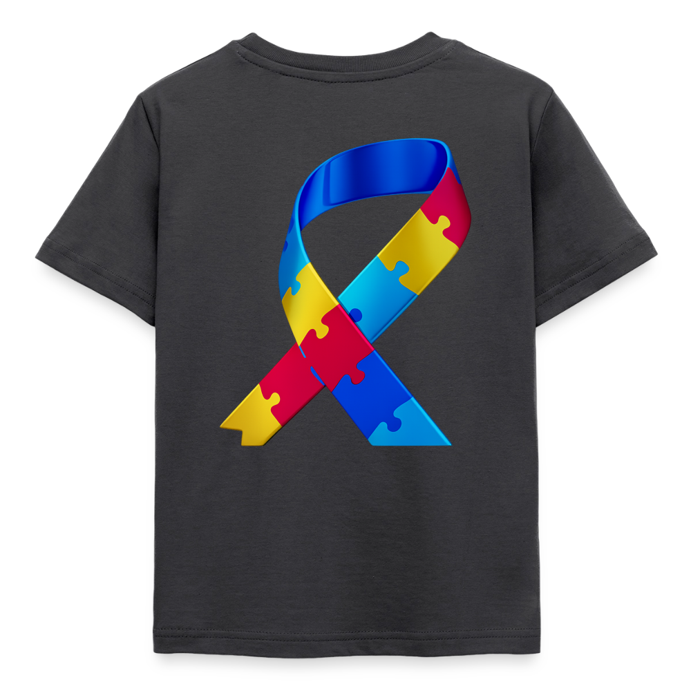 T-shirt Enfant trisomie 21 Paix jaune - Lusoquot - charbon