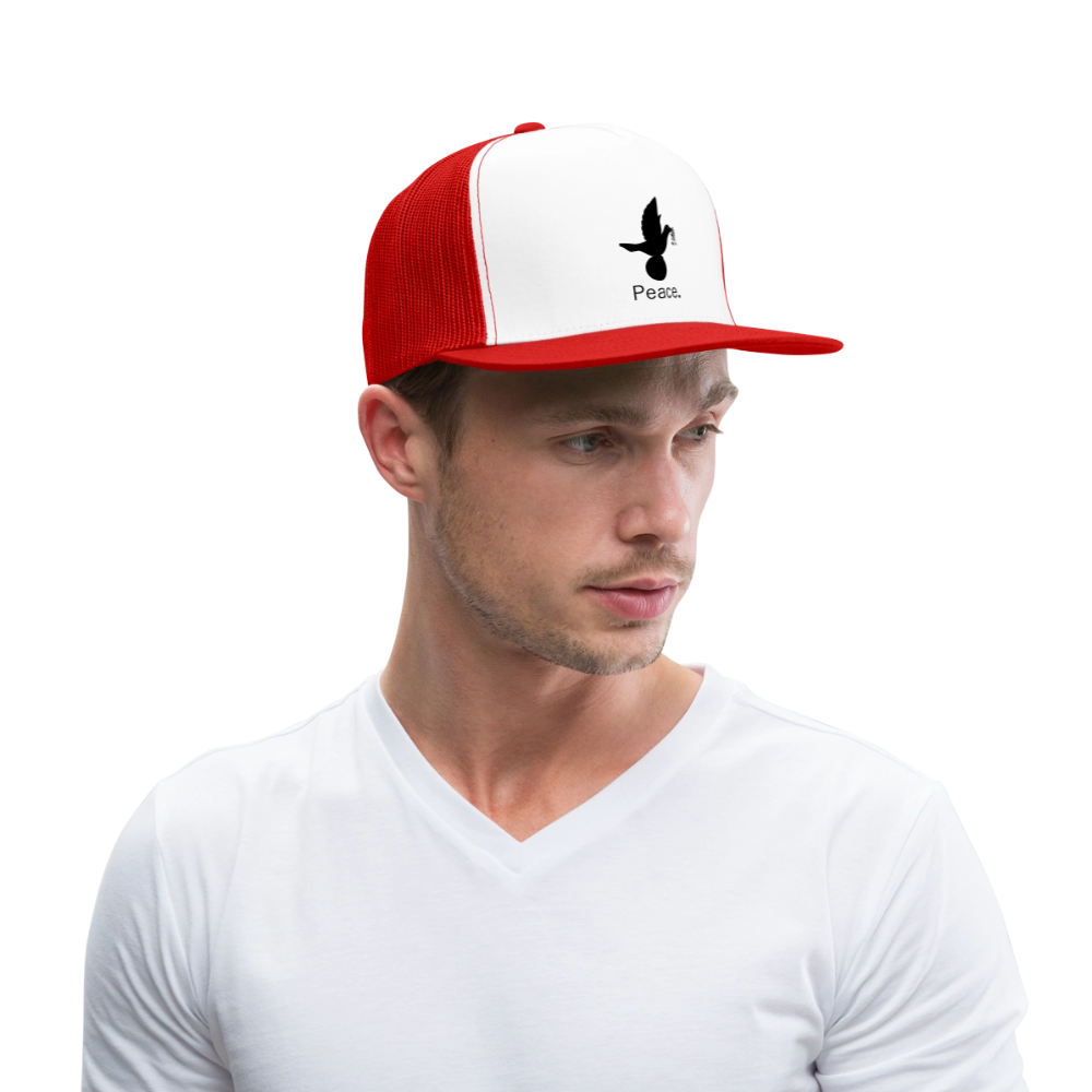 Trucker Cap_peaceblack - blanc/rouge