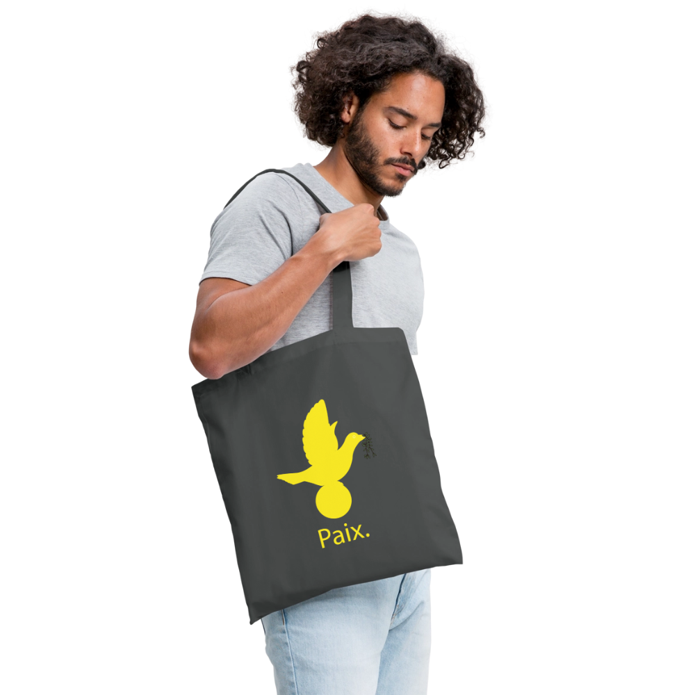 Tote Bag Paix jaune - Lusoquot - gris graphite