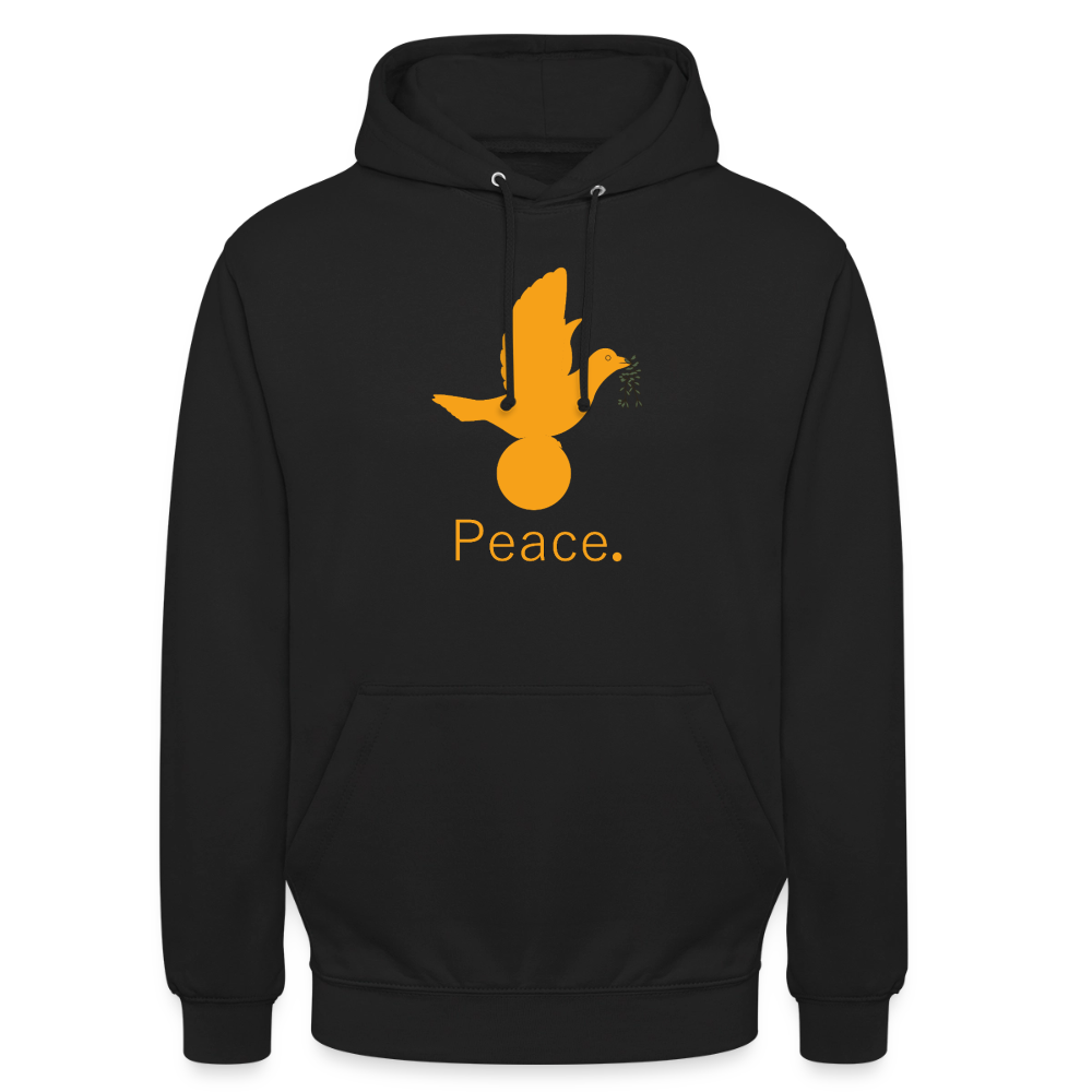 Sweat-shirt à capuche unisexe Peace. orange Lusoquot - noir