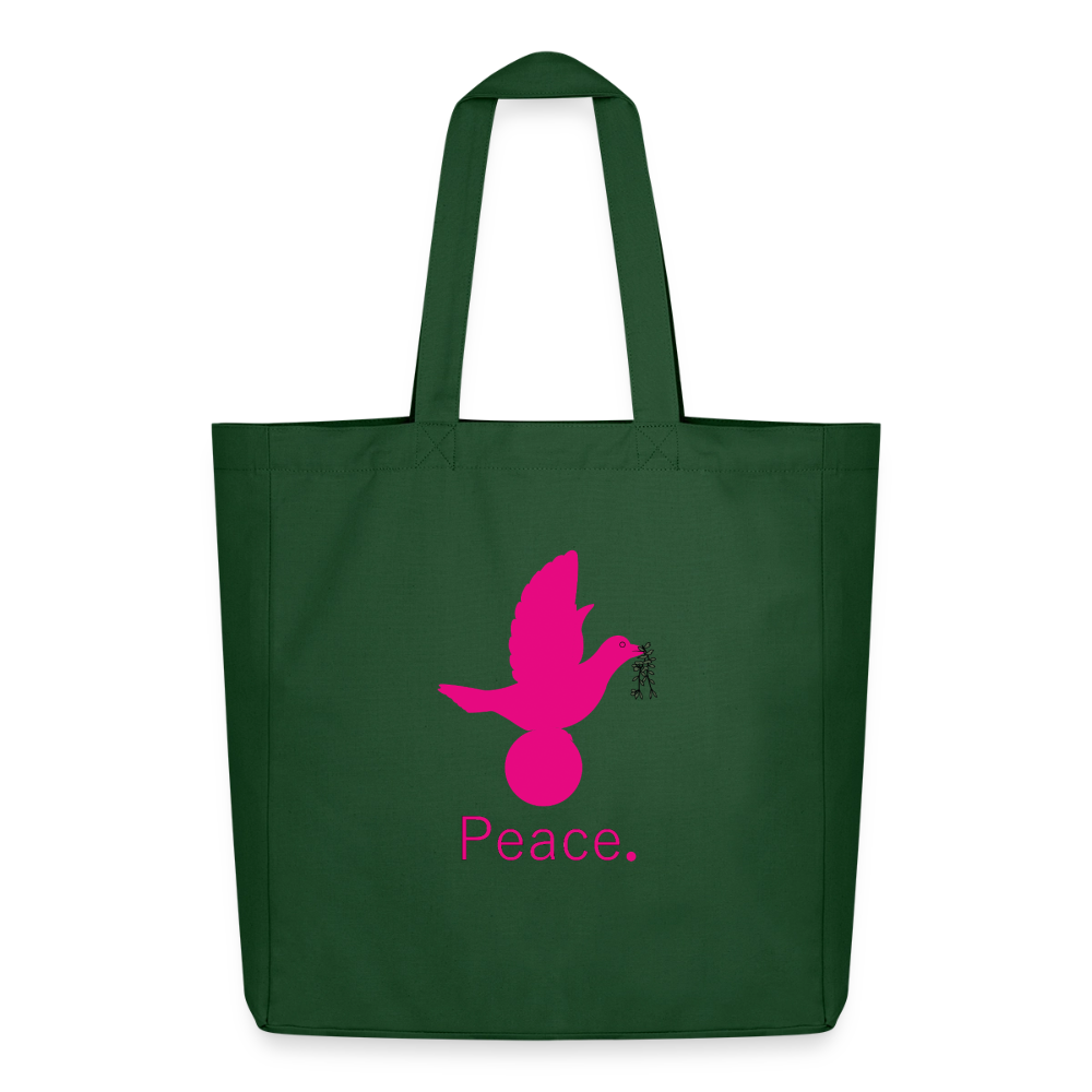 Tote bag Stanley/Stella Midweight recyclé Coeur Peace rose - Lusoquot - vert bouteille