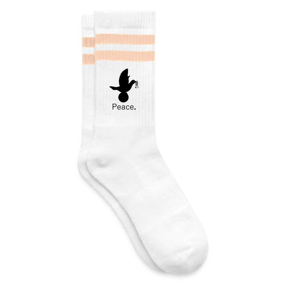 Chaussettes de tennis_peace_noir - blanc/pêche