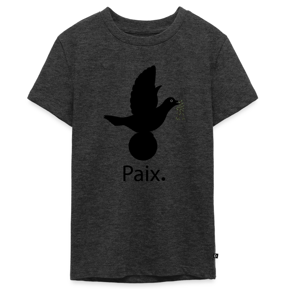 T-shirt Premium Ado Paix noir - Lusoquot - anthracite chiné