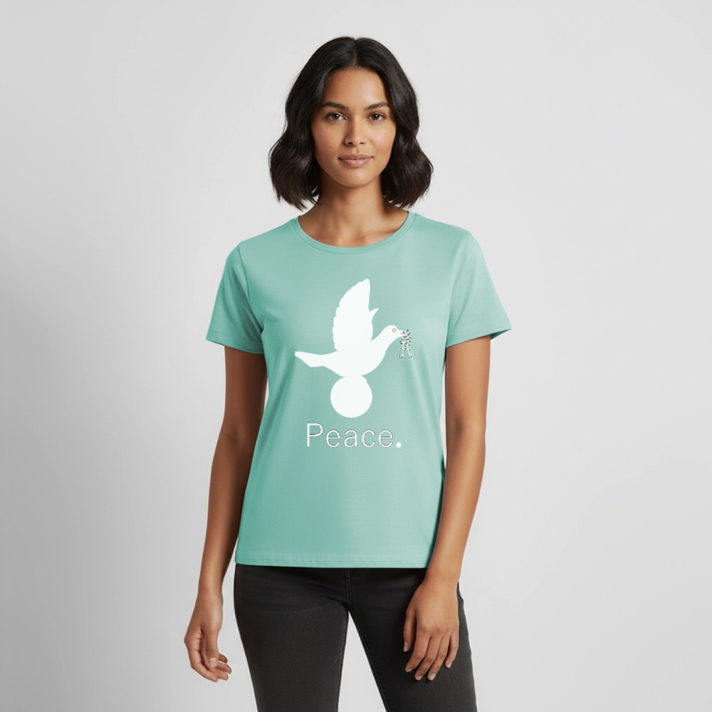 T-shirt Premium Femme_peaceblanc - menthe 