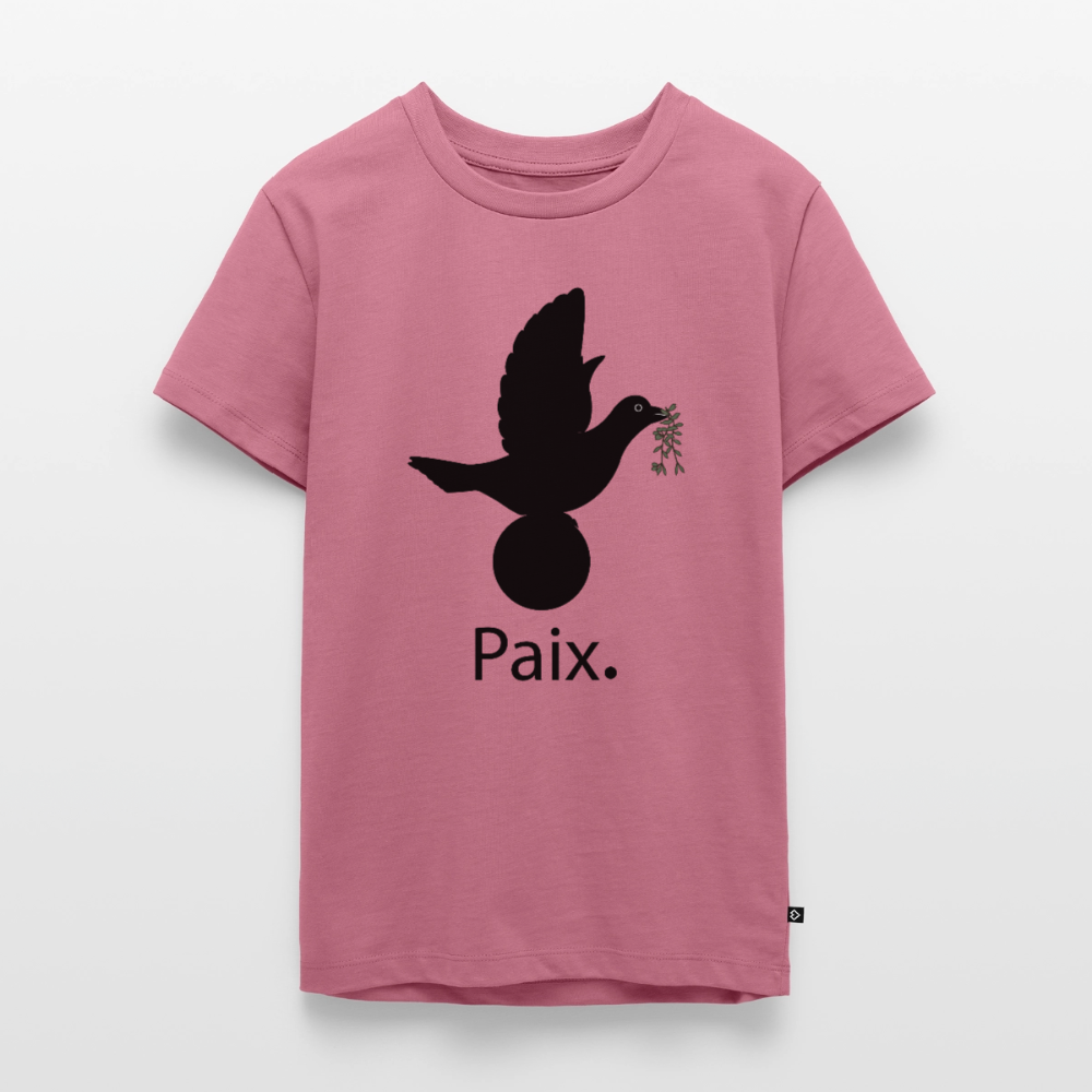 T-shirt Premium Ado Paix noir - Lusoquot - mauve