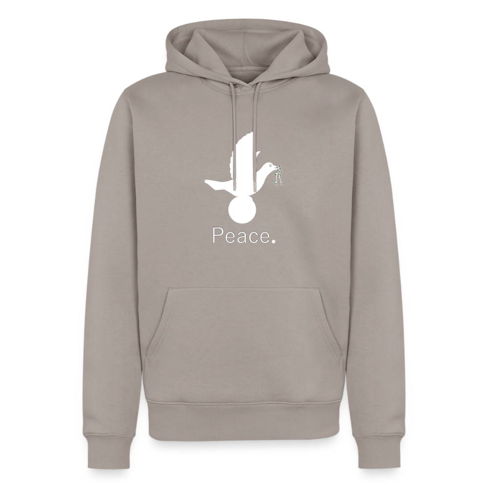 Sweat-shirt à capuche Premium pour hommes peace blanc - Lusoquot - taupe