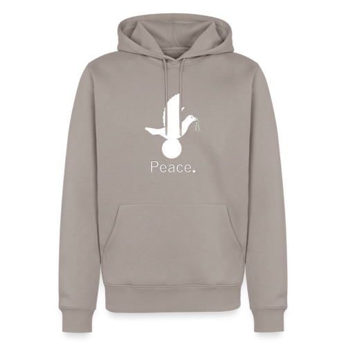 Sweat-shirt à capuche Premium pour hommes peace blanc - Lusoquot - taupe