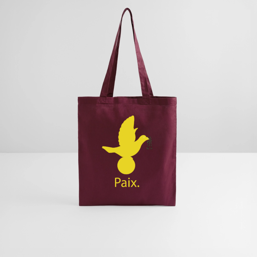 Tote Bag Paix jaune - Lusoquot - bordeaux