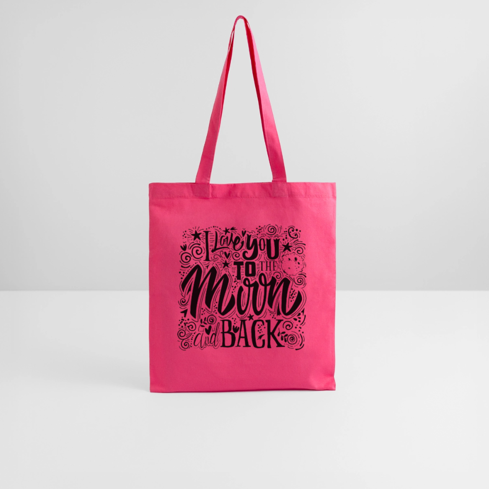Tote Bag I love you to moon and back Peace noir - Lusoquot - rose azalée