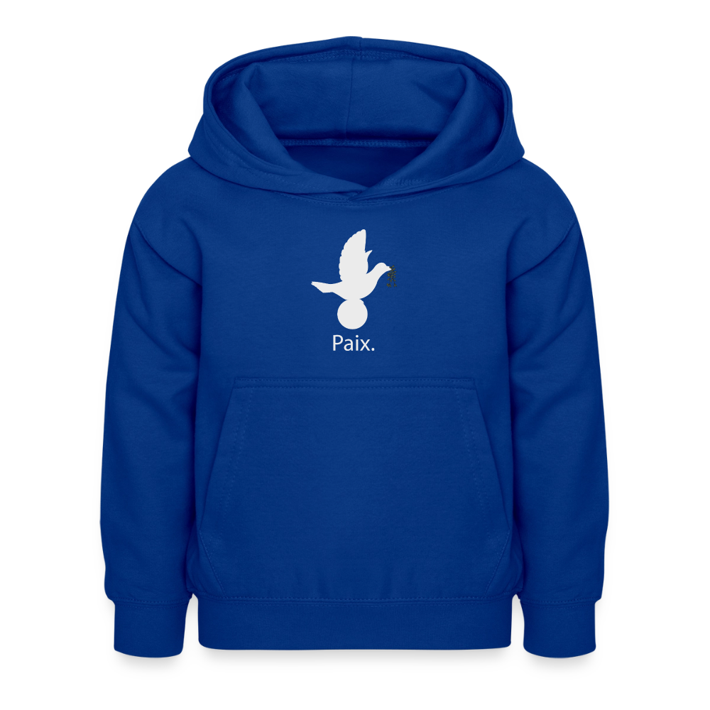 Sweat à capuche Enfant Paix blanc - Lusoquot - bleu royal