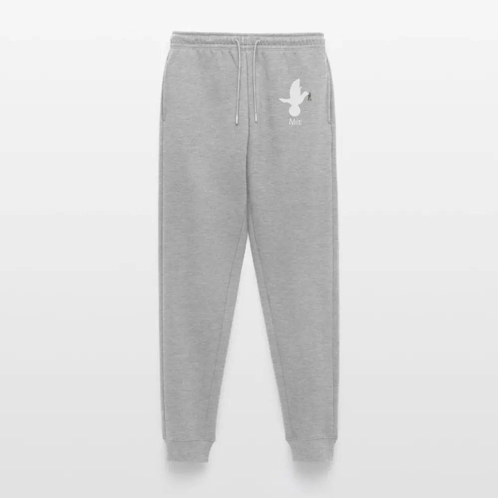 Pantalon de jogging Premium bio Homme sport Mir blanc - Lusoquot - gris chiné