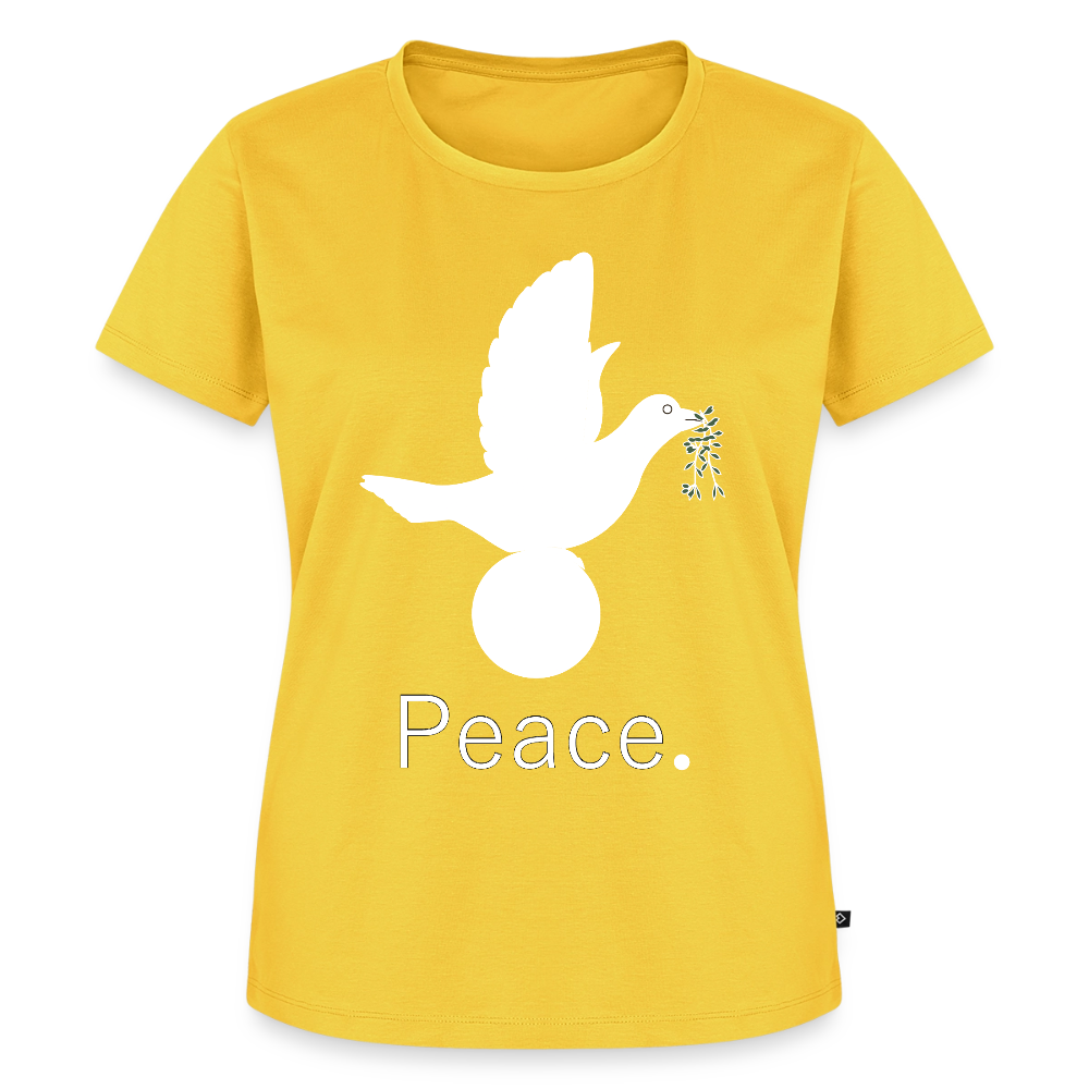 T-shirt Premium Femme_peaceblanc - jaune soleil