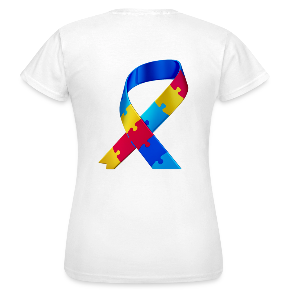 T-shirt Femme-journeemondiale trisomie 21 Peace jaune - blanc