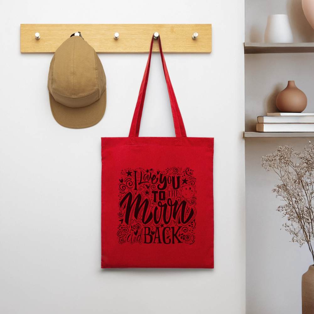 Tote Bag  I love you to moon and back Shaanti noir - Lusoquot - rouge