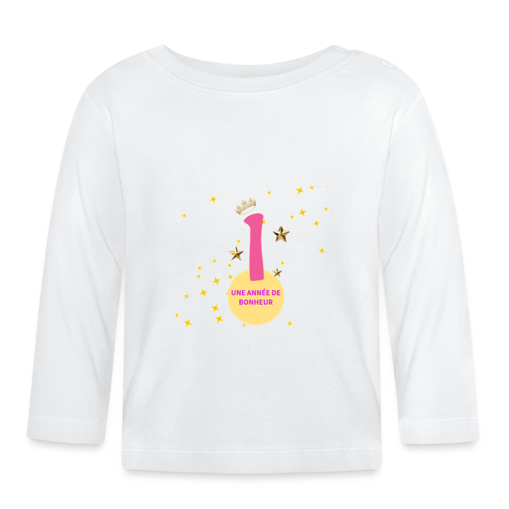 T-shirt manches longues Bébé anniversaire 1an - Lusoquot - blanc