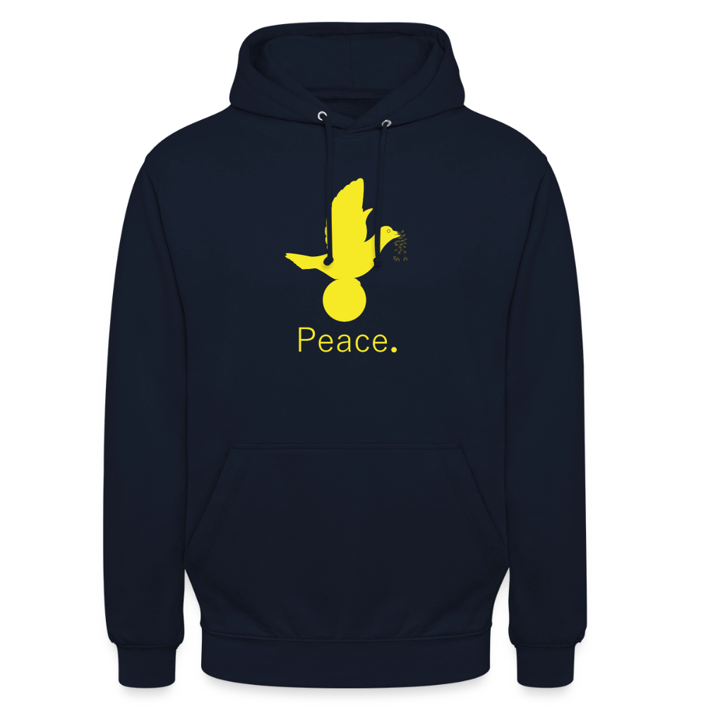Sweat-shirt à capuche unisexe Peace jaune Lusoquot - marine