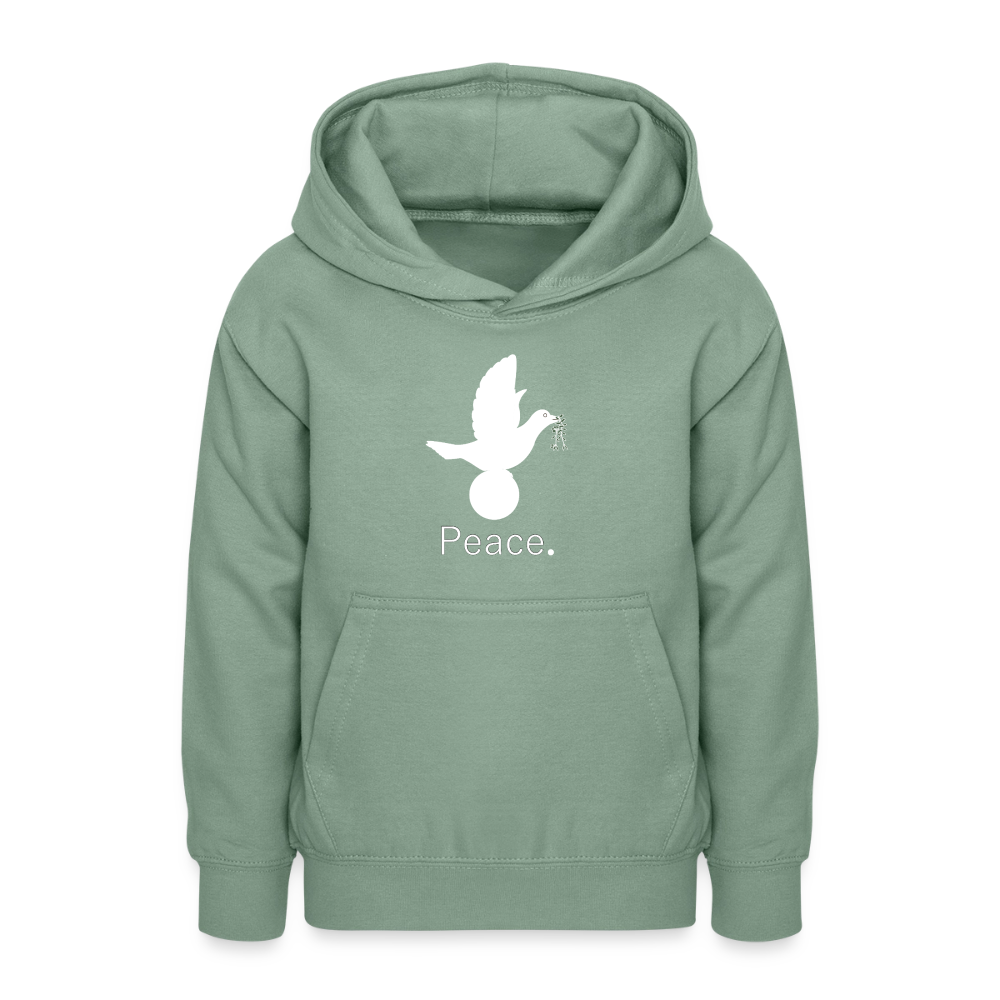 Sweat à capuche Ado_peaceblanc - vert-de-gris