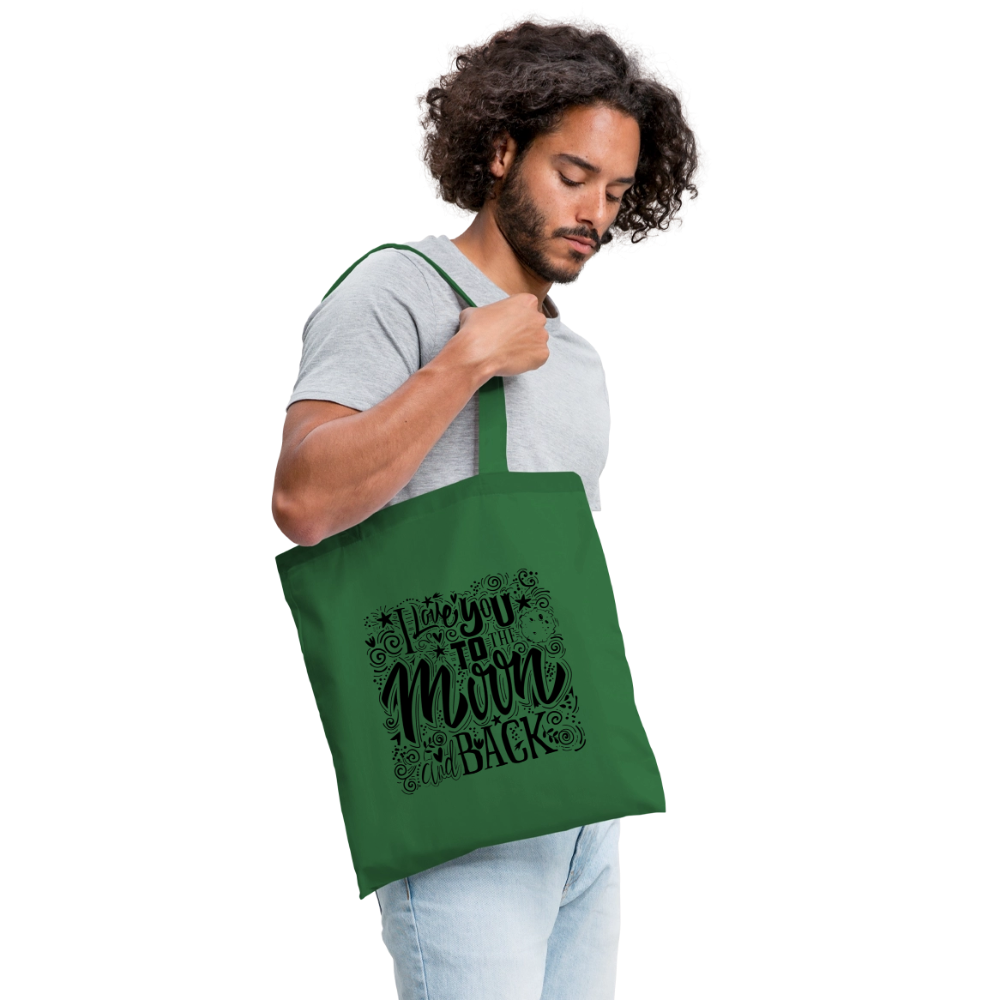 Tote Bag  I love you to moon and back Shaanti noir - Lusoquot - vert sapin