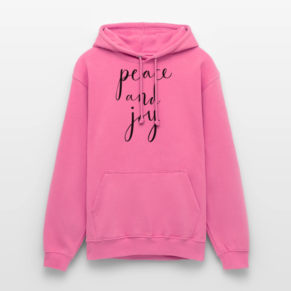 Sweat-shirt à capuche unisexe_peace_noir_peaceandjoy - rose