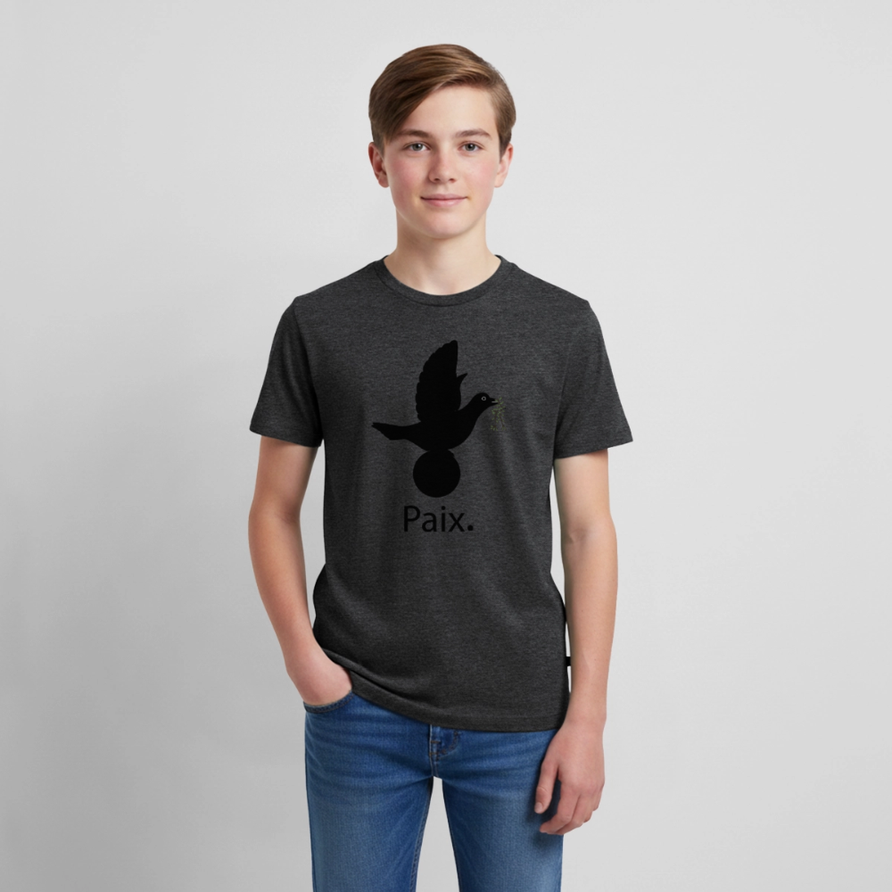 T-shirt Premium Ado Paix noir - Lusoquot - anthracite chiné
