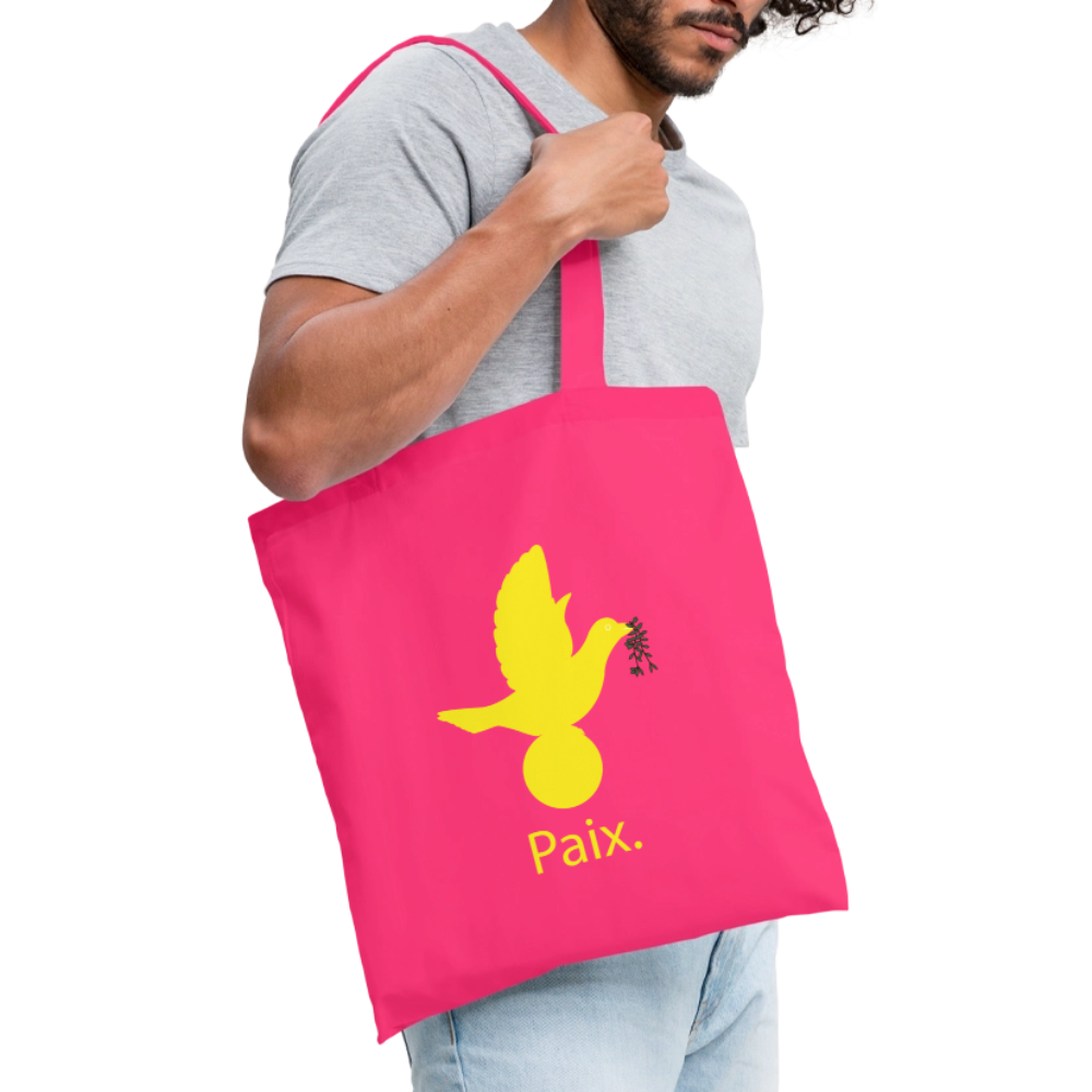 Tote Bag Paix jaune - Lusoquot - rose azalée