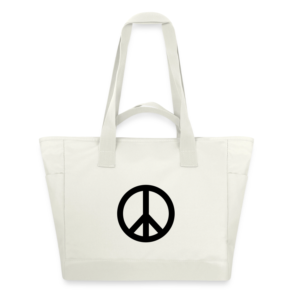 Sac matelassé déperlant Paix noir - Lusoquot - blanc nature