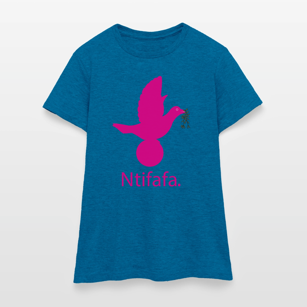 T-shirt Femme_ntifafa_rose - bleu saphir antique chiné