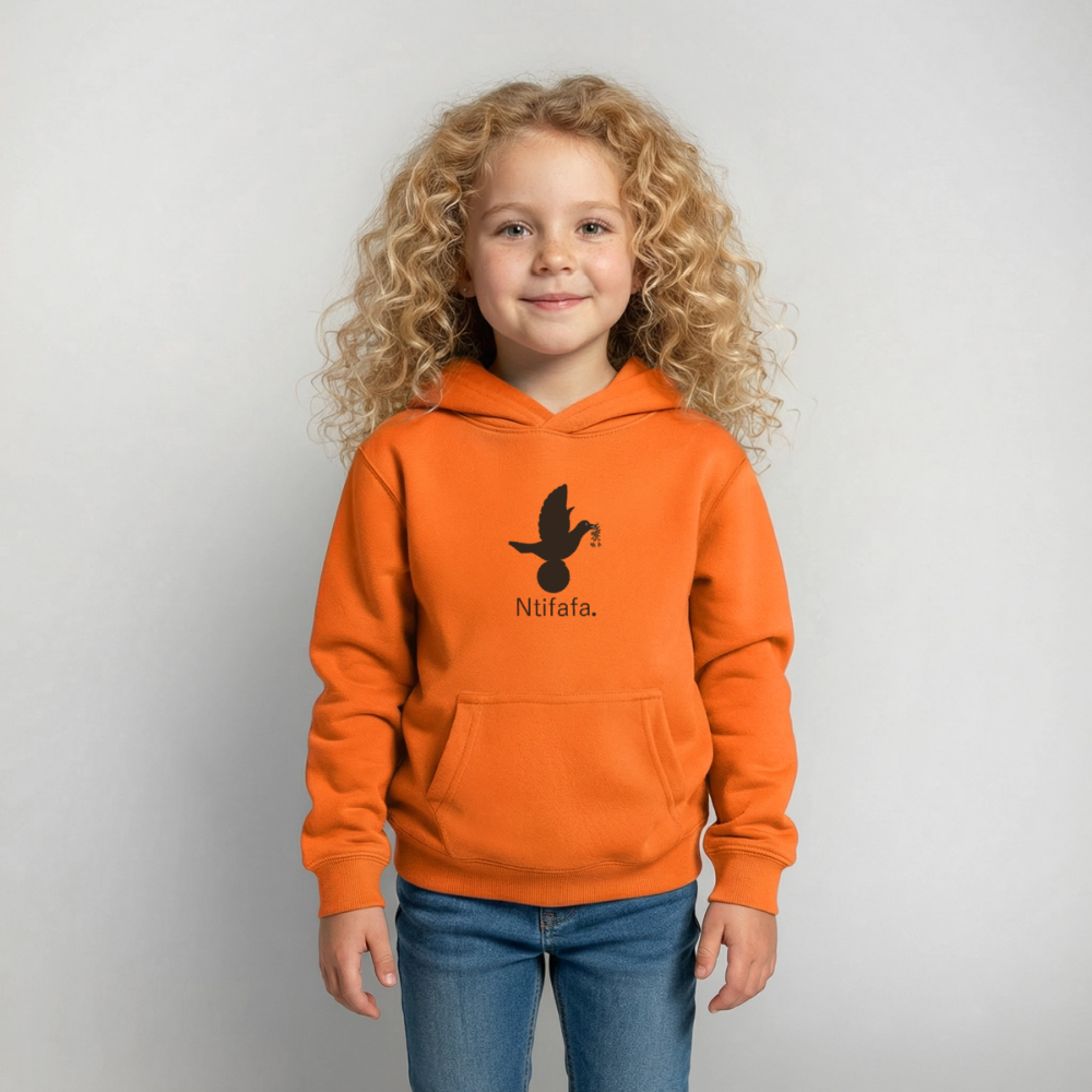 Sweat à capuche Enfant Ntifafa noir - Lusoquot - orange