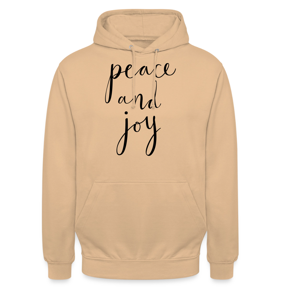 Sweat-shirt à capuche unisexe_peace_noir_peaceandjoy - pêche