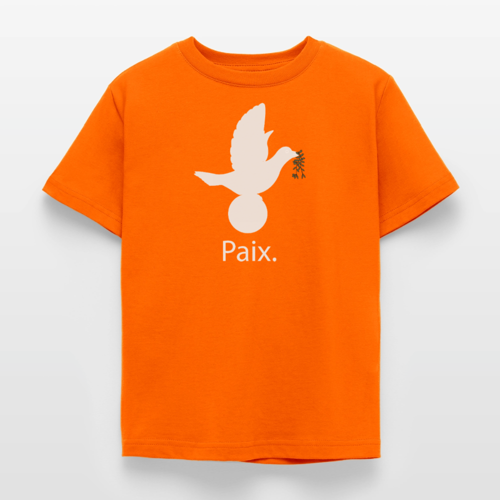 T-shirt Enfant Paix blanc - Lusoquot - orange