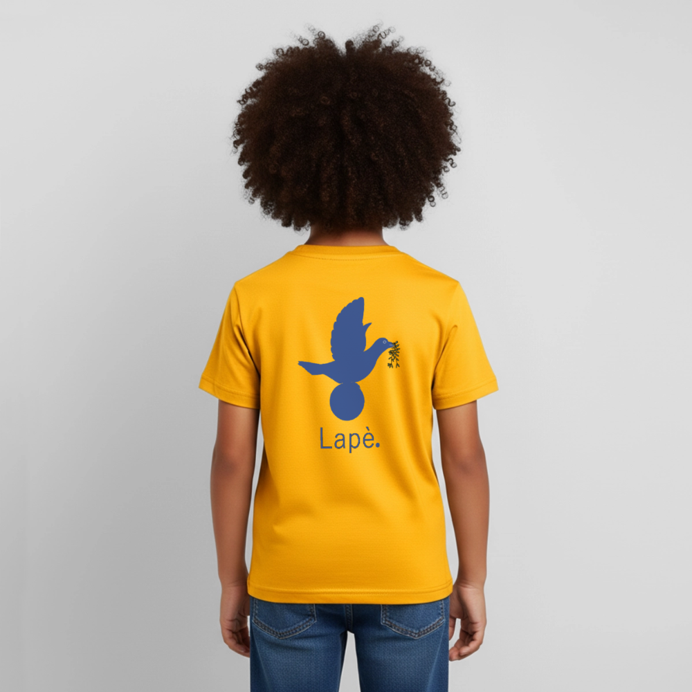 T-shirt Enfant anniversaire Lapè bleu - Lusoquot - or