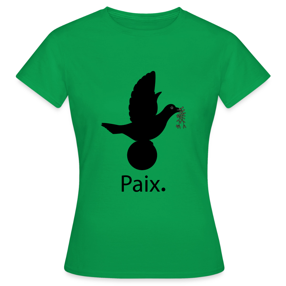 T-shirt Femme Paix noir - Lusoquot - vert