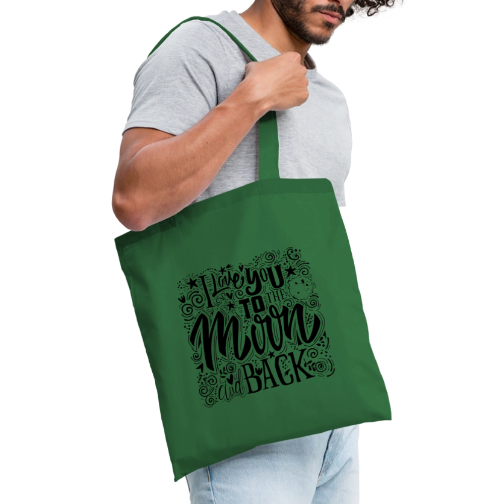 Tote Bag I love you to moon and back Peace noir - Lusoquot - vert sapin