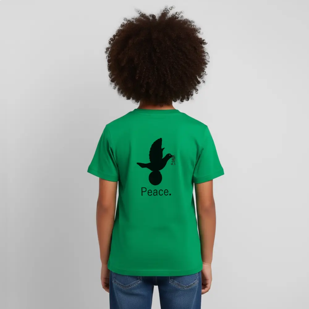 T-shirt Enfant_peaceandjoy_peace_noir - vert