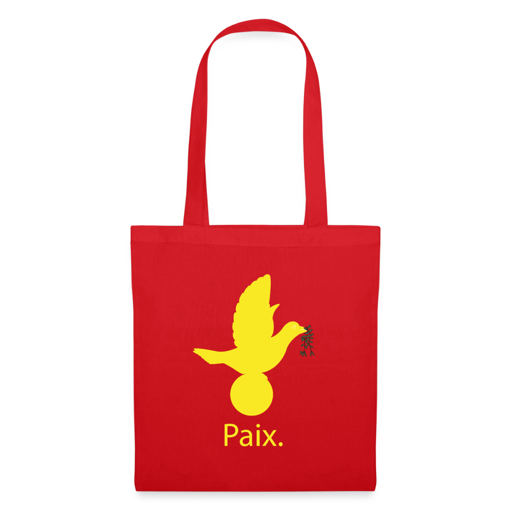 Tote Bag Paix jaune - Lusoquot - rouge