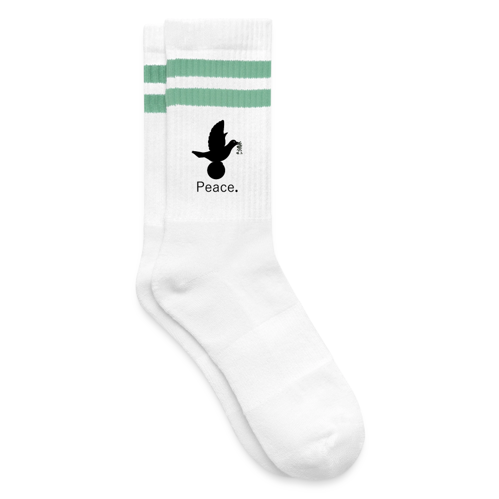 Chaussettes de tennis_peace_noir - blanc/menthe
