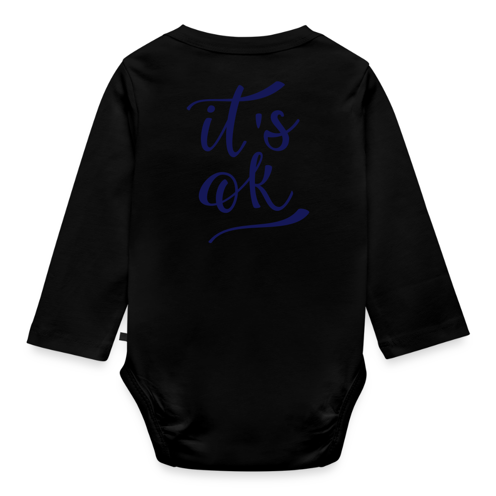 Body Bébé bio manches longues_peacebleu - noir