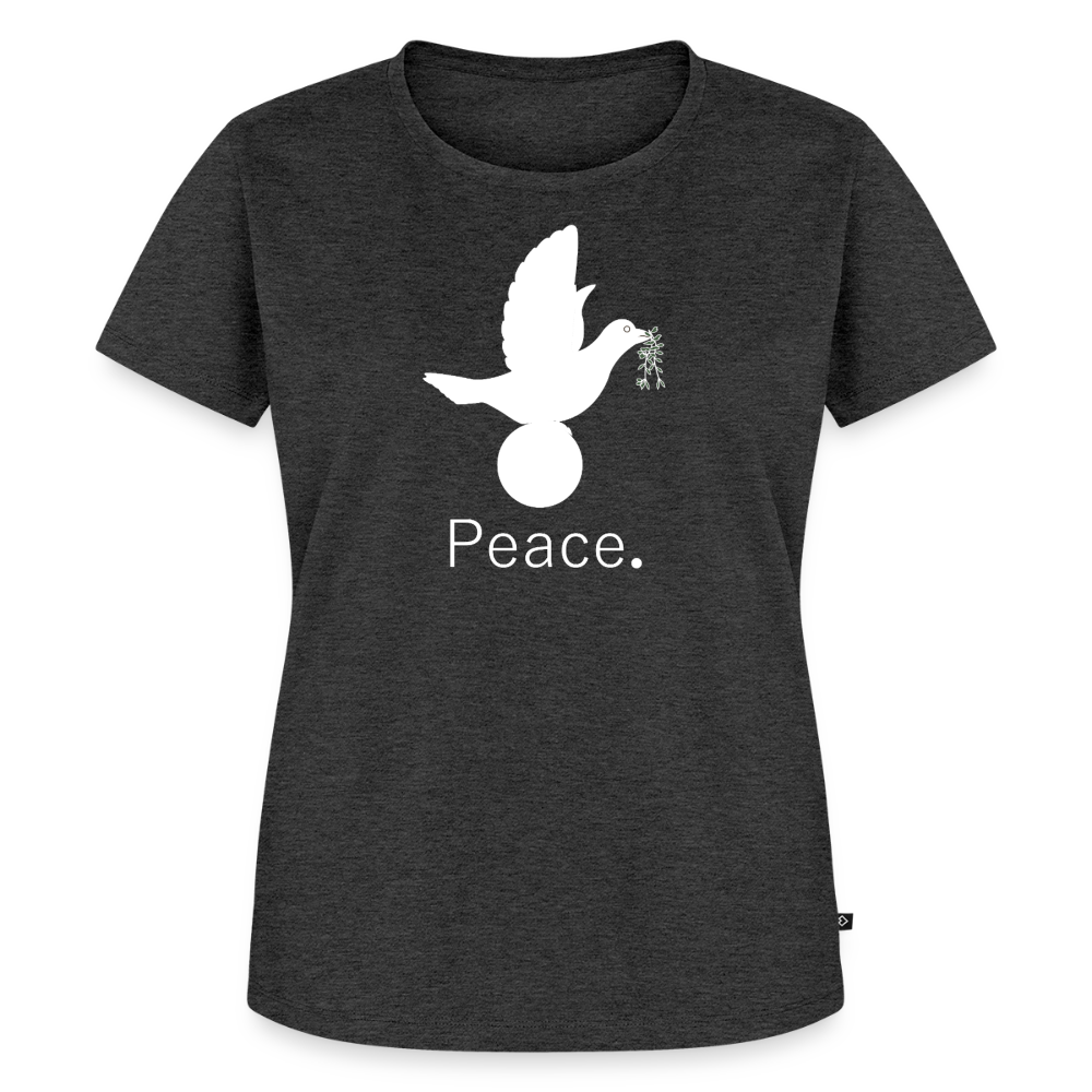 T-shirt Premium Femme Peace blanc - Lusoquot - anthracite chiné