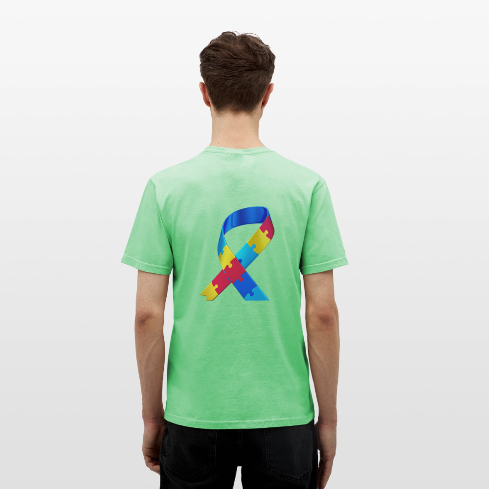 T-shirt Homme -journeemondiale trisomie 21 mars- Peace jaune - vert menthe