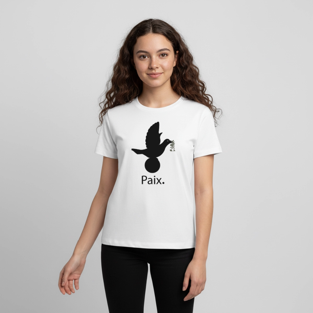 T-shirt Premium Ado Paix noir - Lusoquot - blanc