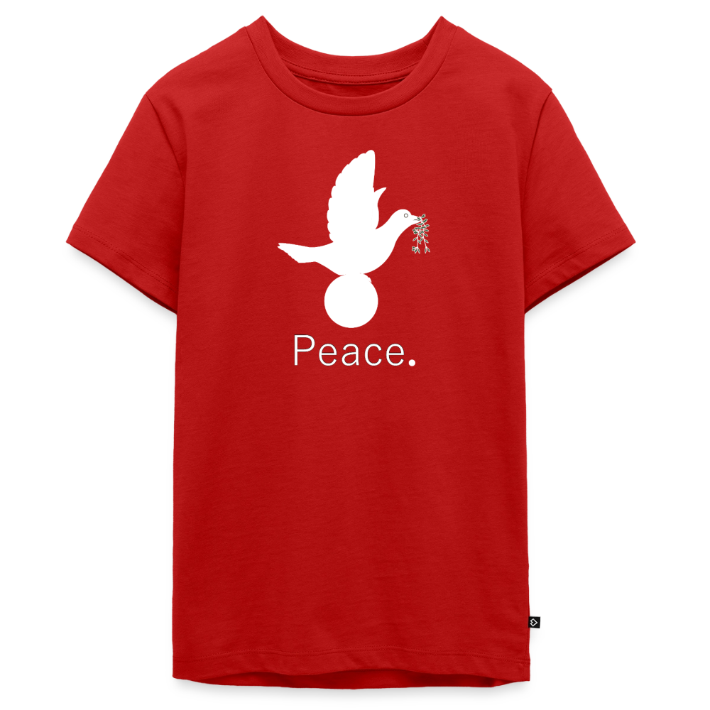 T-shirt Premium Ado Peace blanc Lusoquot - rouge