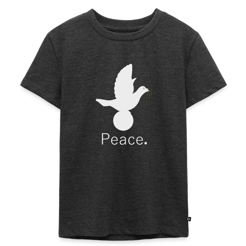 T-shirt Premium Enfant Peace blanc - Lusoquot - anthracite chiné